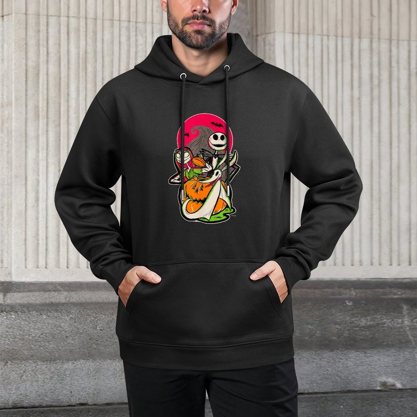 Disney 100 Nightmare Before Christmas Halloween Jack Sally Moisture-Wicking Hoodie