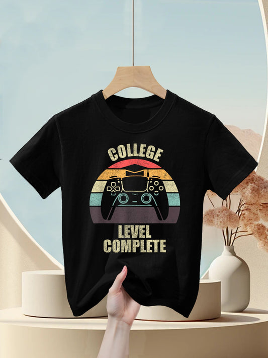 College Level Complete Gamings, Gamer Men Graduation Kids T-Shirt