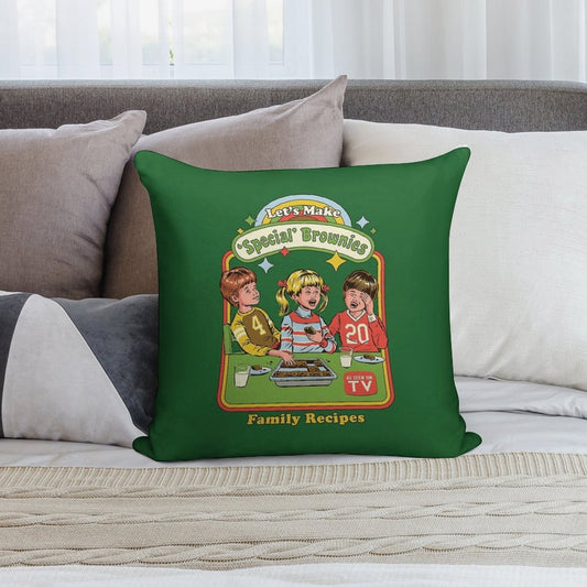 Let's Make Brownies Soft Shrink-Resistant Throw Pillow