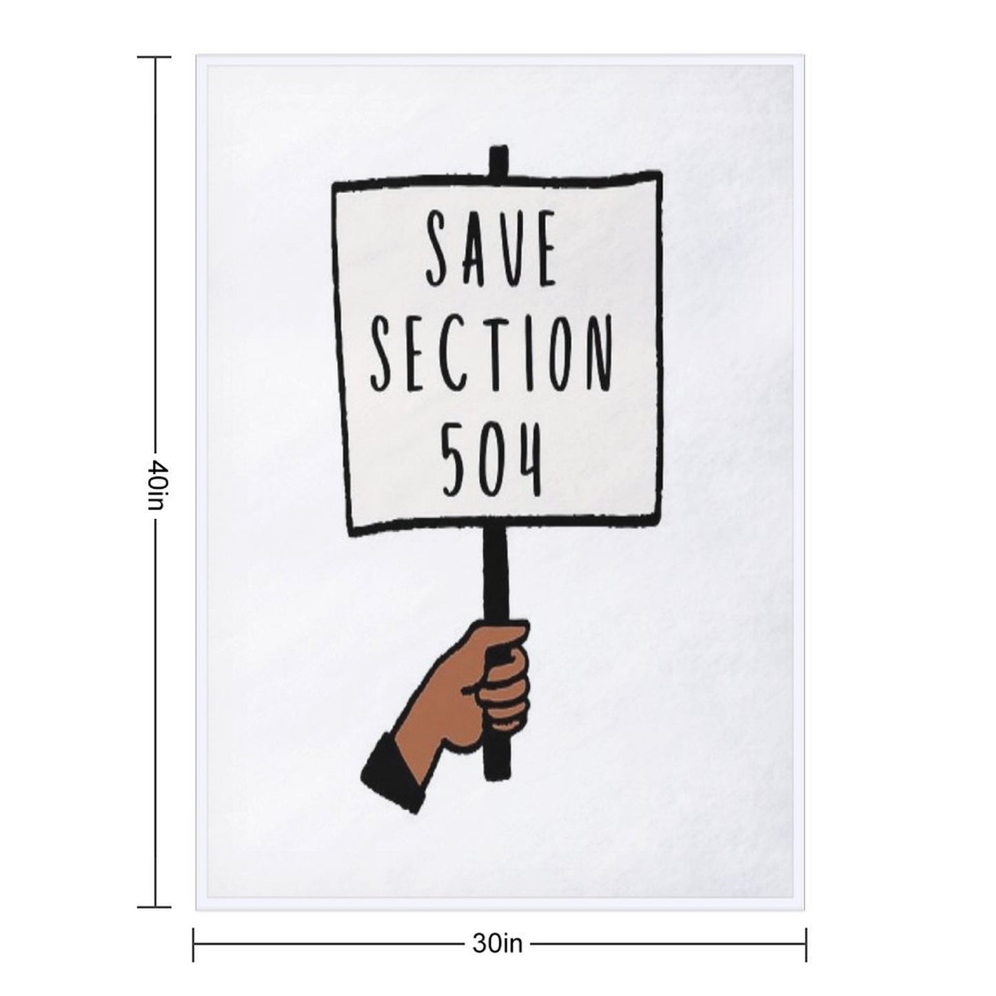Save Section 504 Protest Sign Throw Blanket