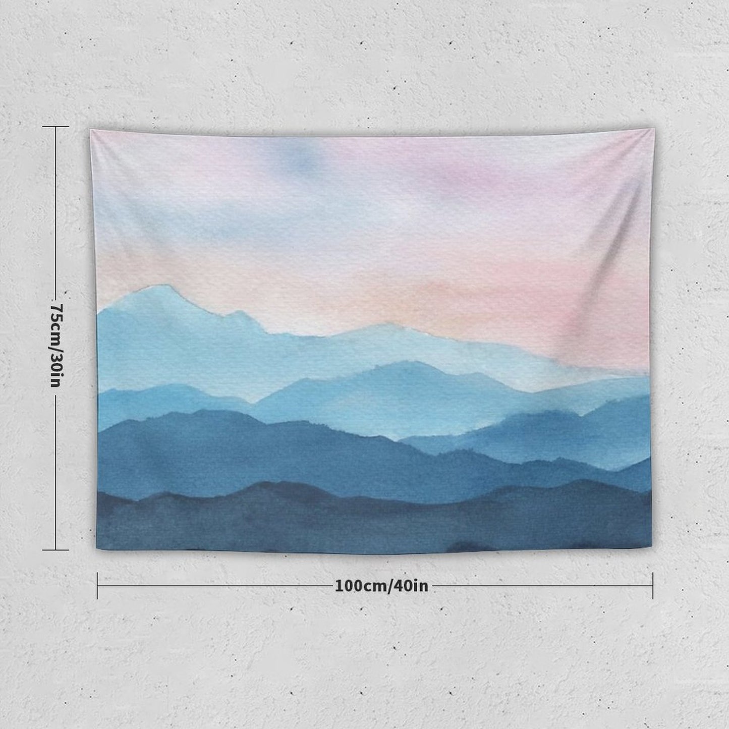 Blue Abstract Mountains Tapestry