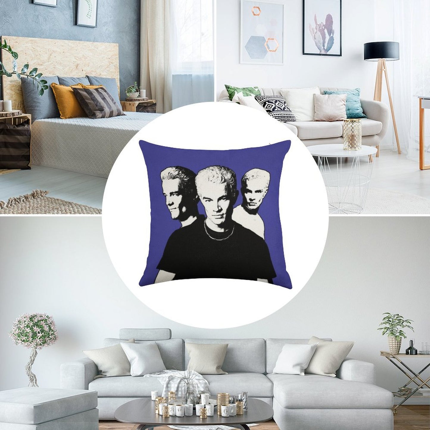 A Trio of Spike Linen Throw Pillow Cover