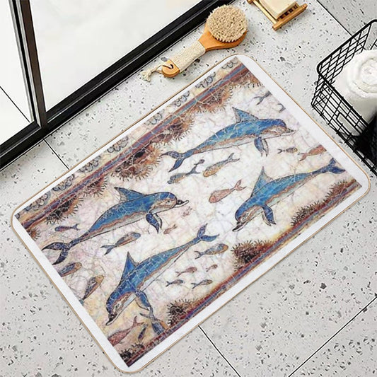 Minoan Dolphins Fresco Bath Mat
