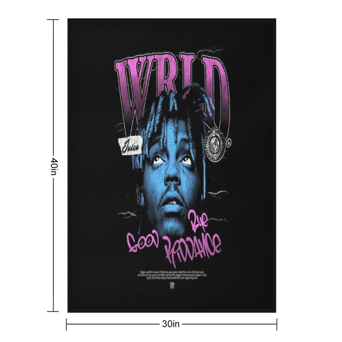 Juice WRLD Halftone Throw Blanket