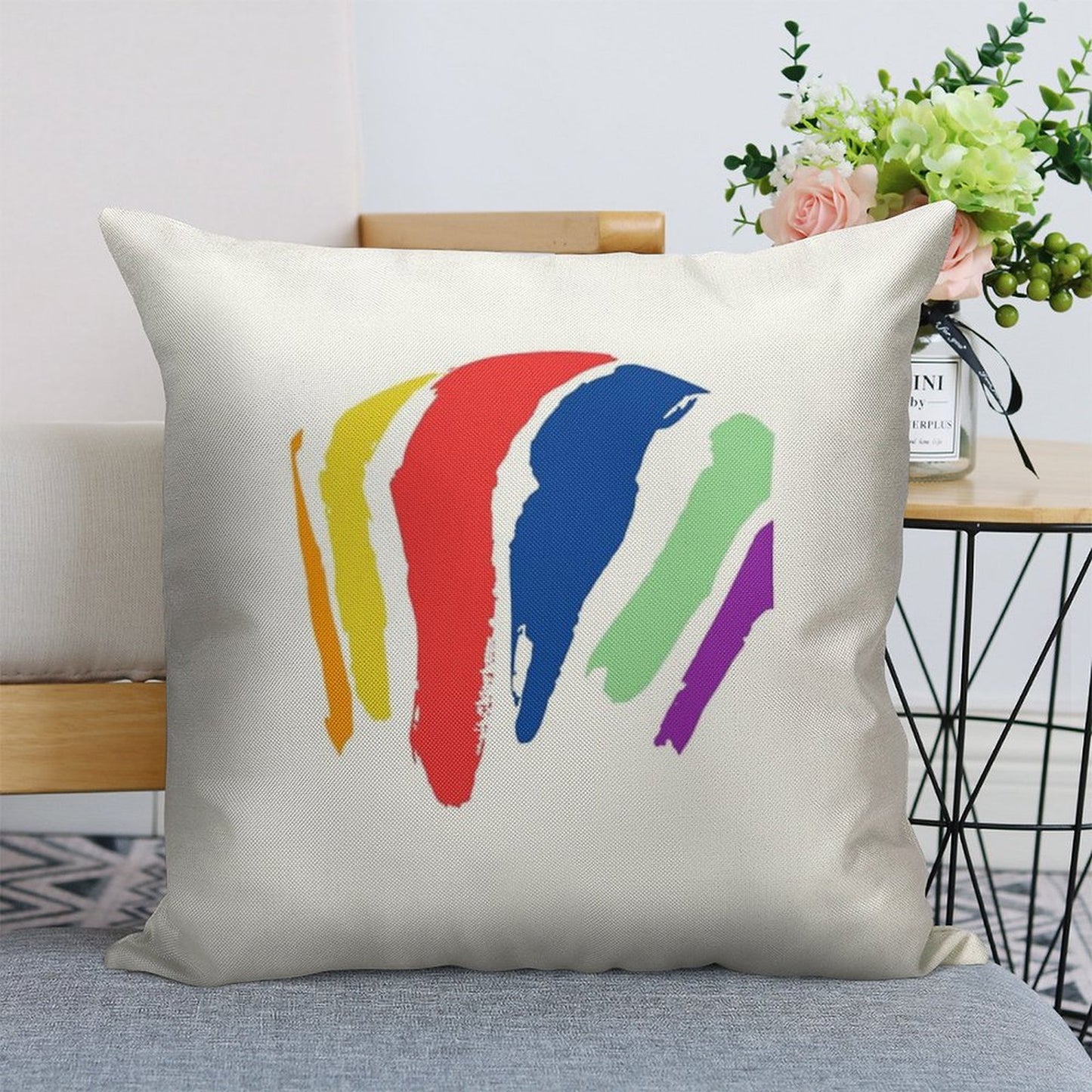 New England Gas Tank, Southie, Boston, South Boston, Massachusetts Linen Throw Pillow Cover
