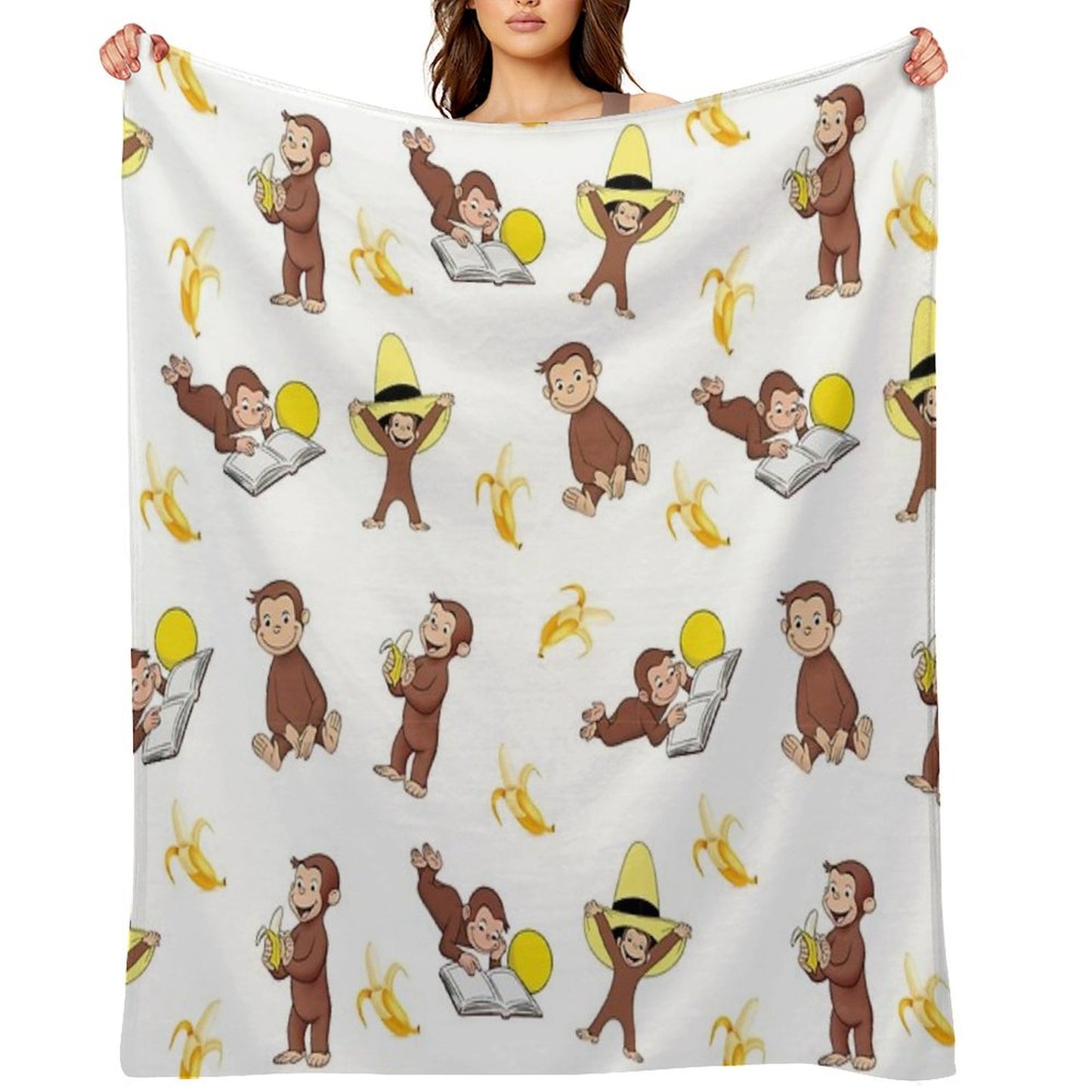 George The Curious Monkey Cartoon for Kids Pack Throw Blanket