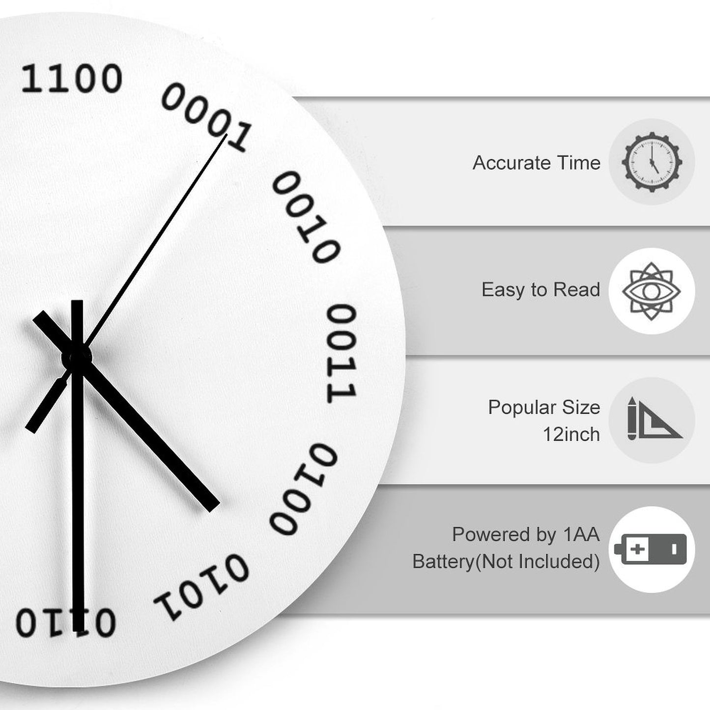 Binary Clock Wall Clock