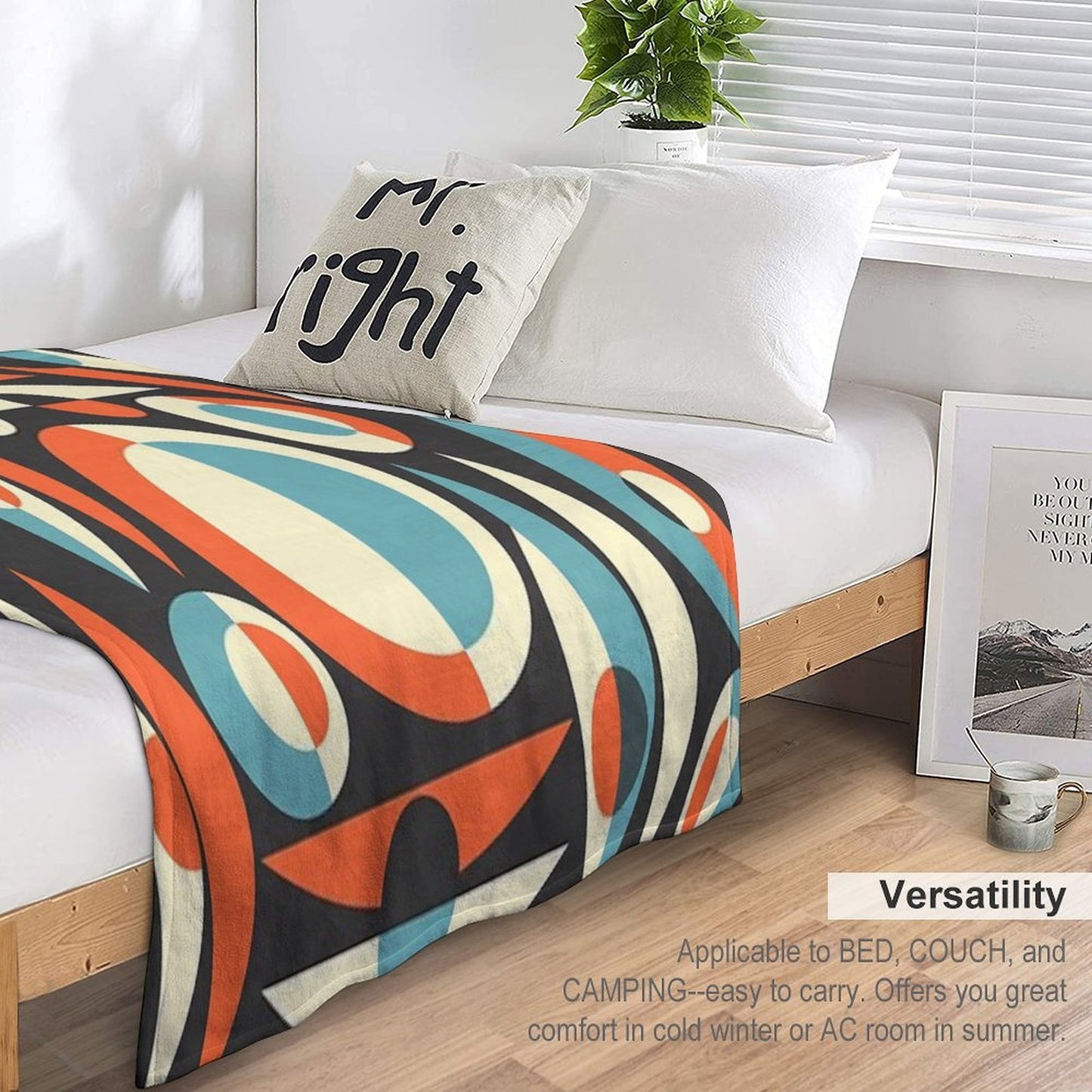 Retro Eames Era Pisces Throw Blanket