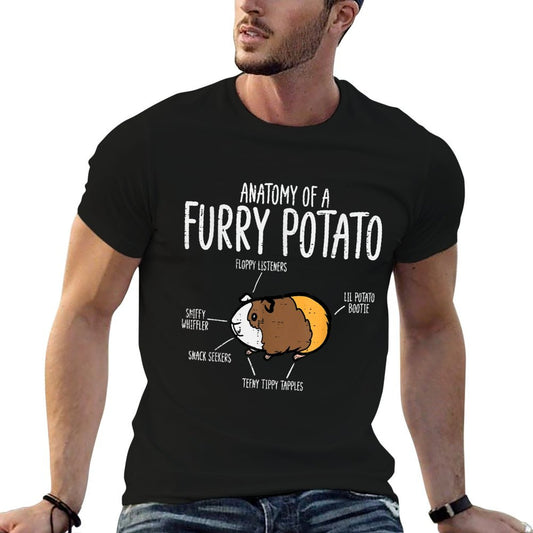 Guinea Pig Anatomy Of Furry Potato Funny Cavy Men Women Kids T-Shirt