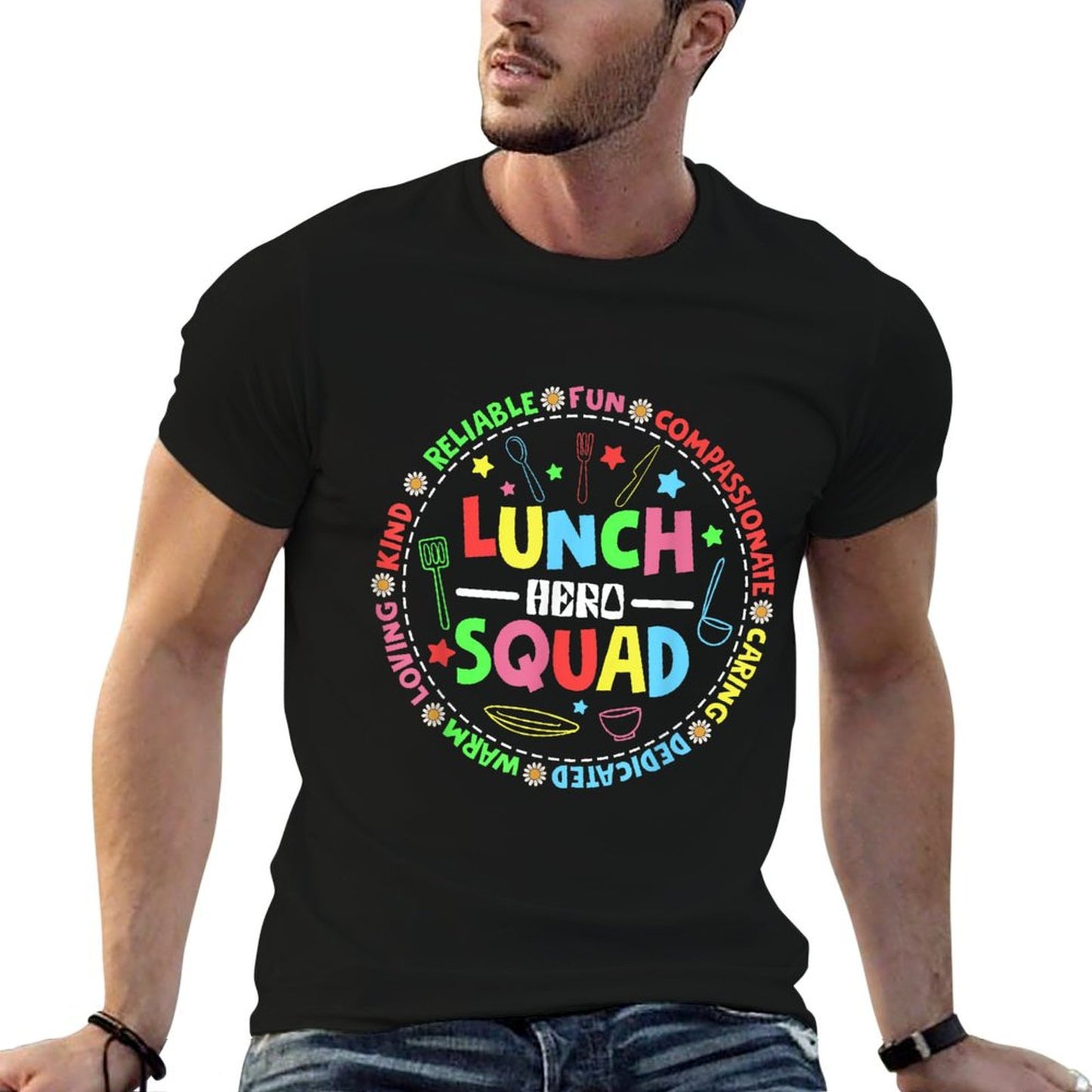 School Lunch Hero Squad Funny Cafeteria Workers Lunchroom T-Shirt