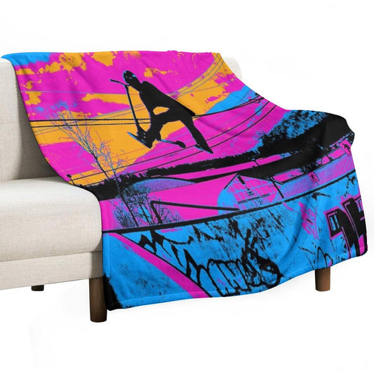 Let's Fly! - Stunt Scooter Throw Blanket