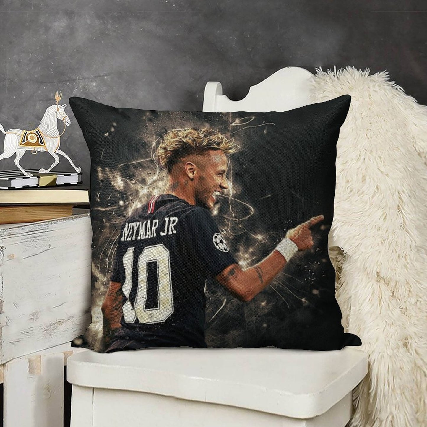 Neymar #111 Linen Throw Pillow Cover