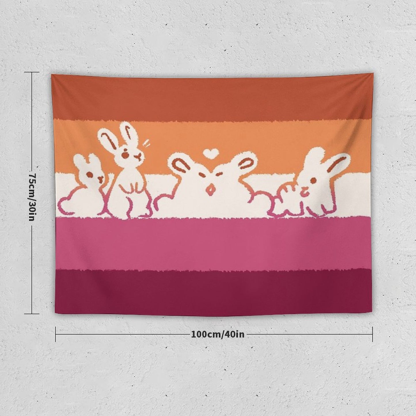 Lesbian Flag Bunnies Tapestry