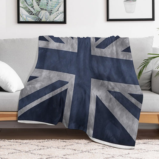 Blue Distressed Union Jack Throw Blanket