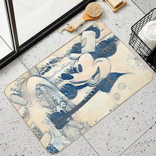 Steamboat Mickey in The Style of 'The Great Wave' Bath Mat