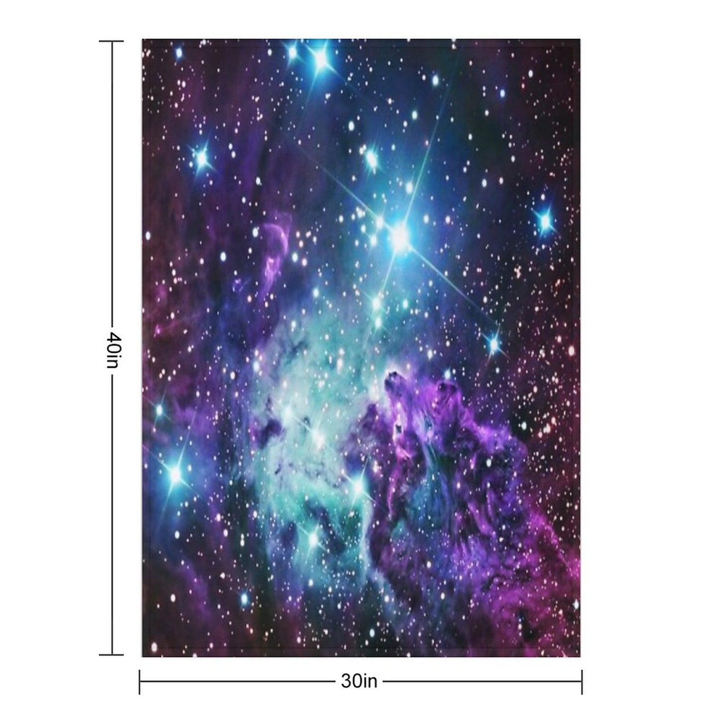 Fox Fur Nebula Teal Turquoise Purple Throw Blanket