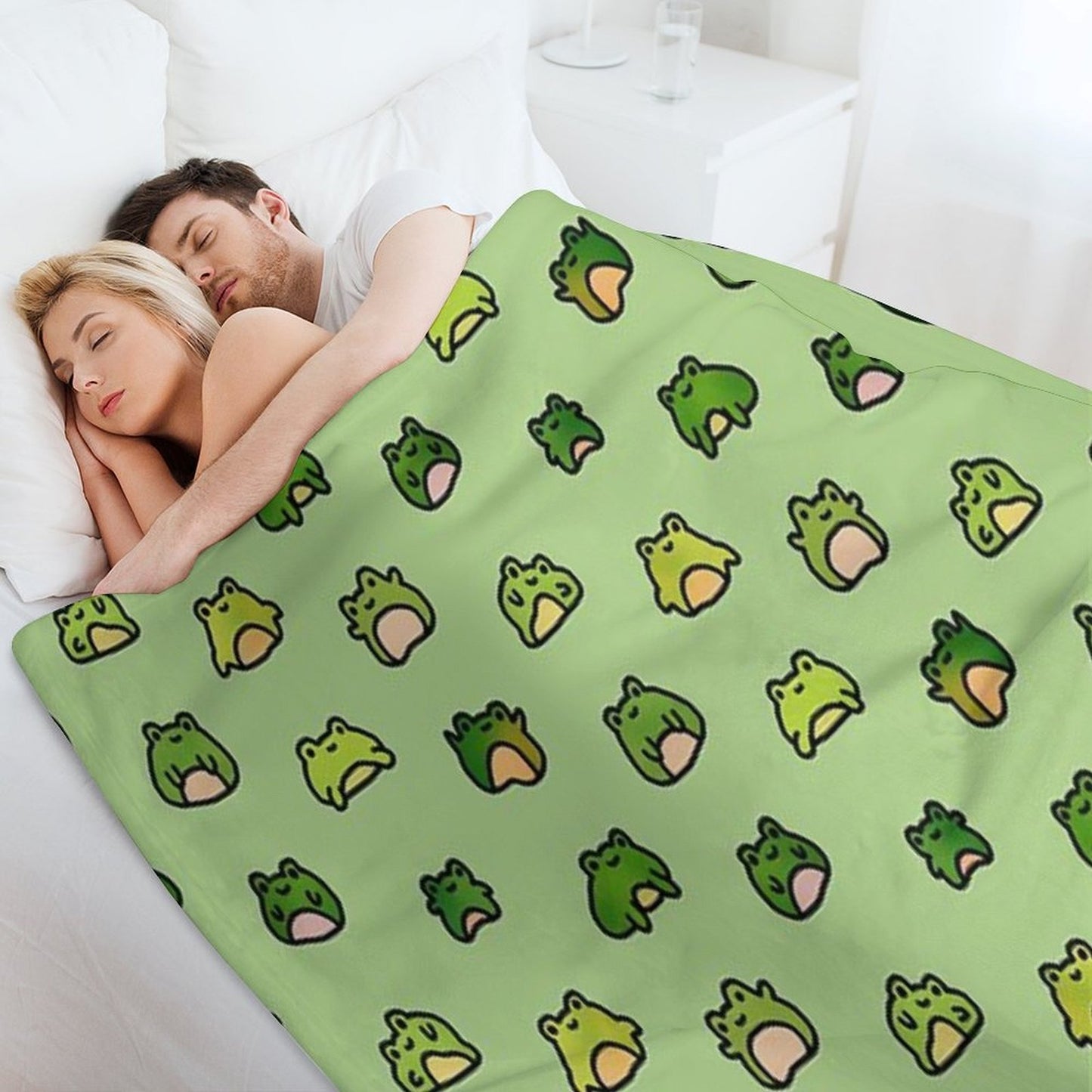 Frogs Doodle Throw Blanket