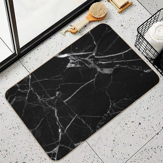 Black And White Marble Bath Mat