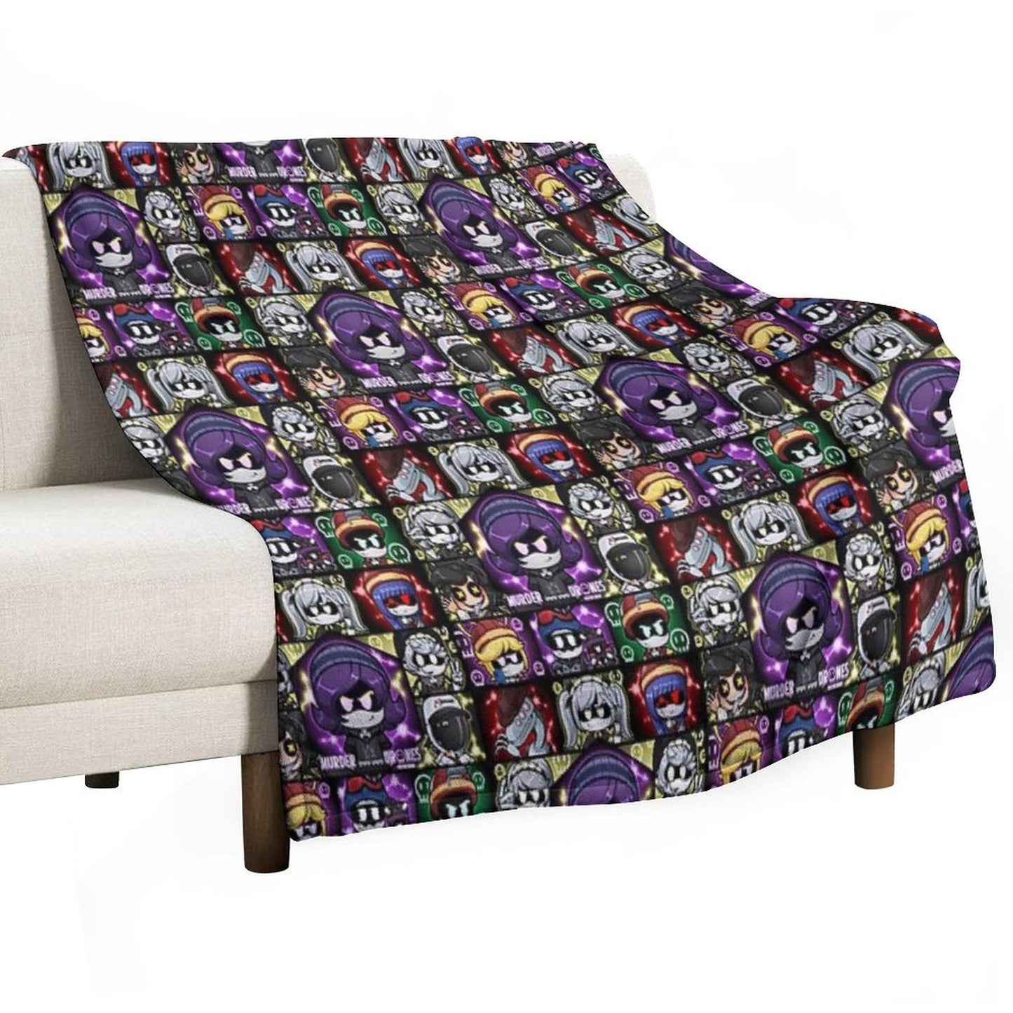 Murder Drones Fanart Chibis Throw Blanket