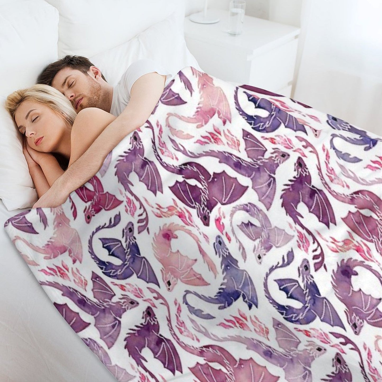 Dragon Fire Pink & Purple Throw Blanket