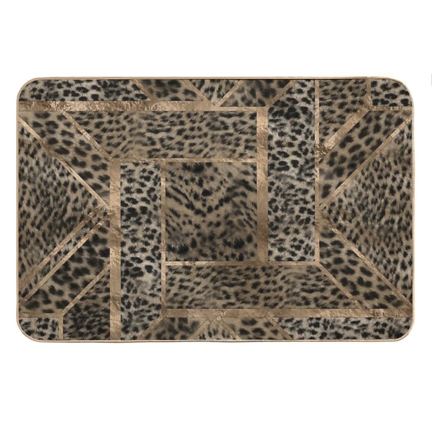 Leopard Fur Texture Geometric Pattern Bath Mat