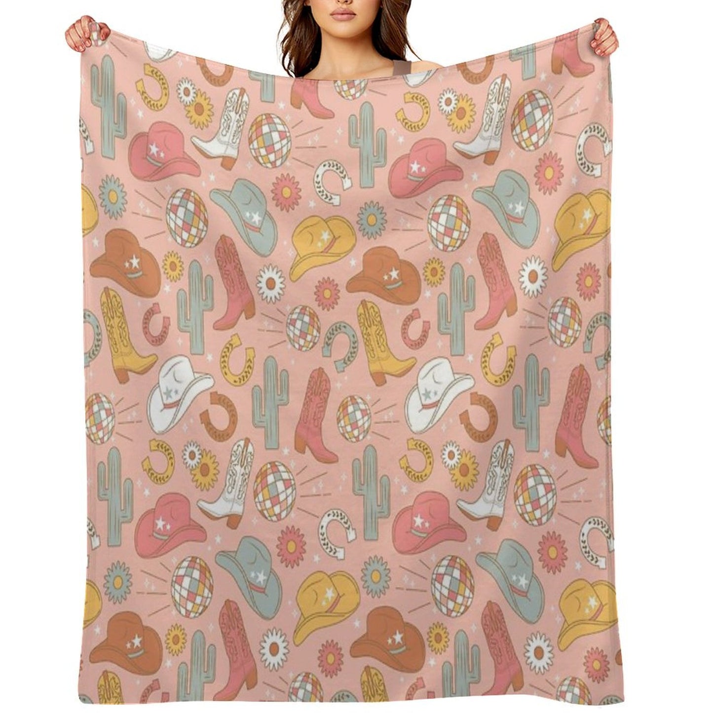 Disco Cowgirl Throw Blanket