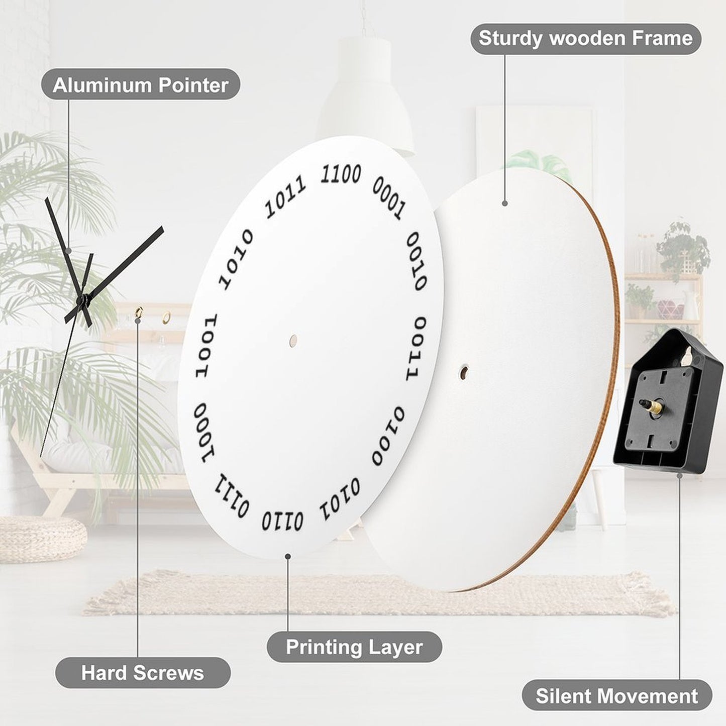 Binary Clock Wall Clock