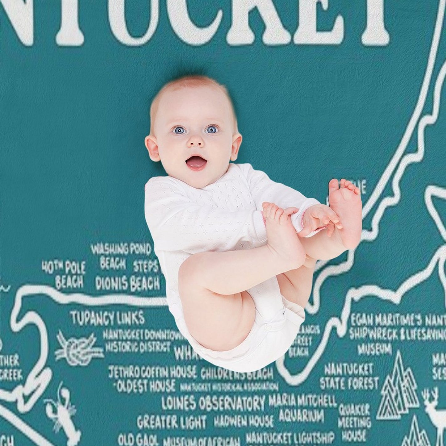 Nantucket Map Throw Blanket