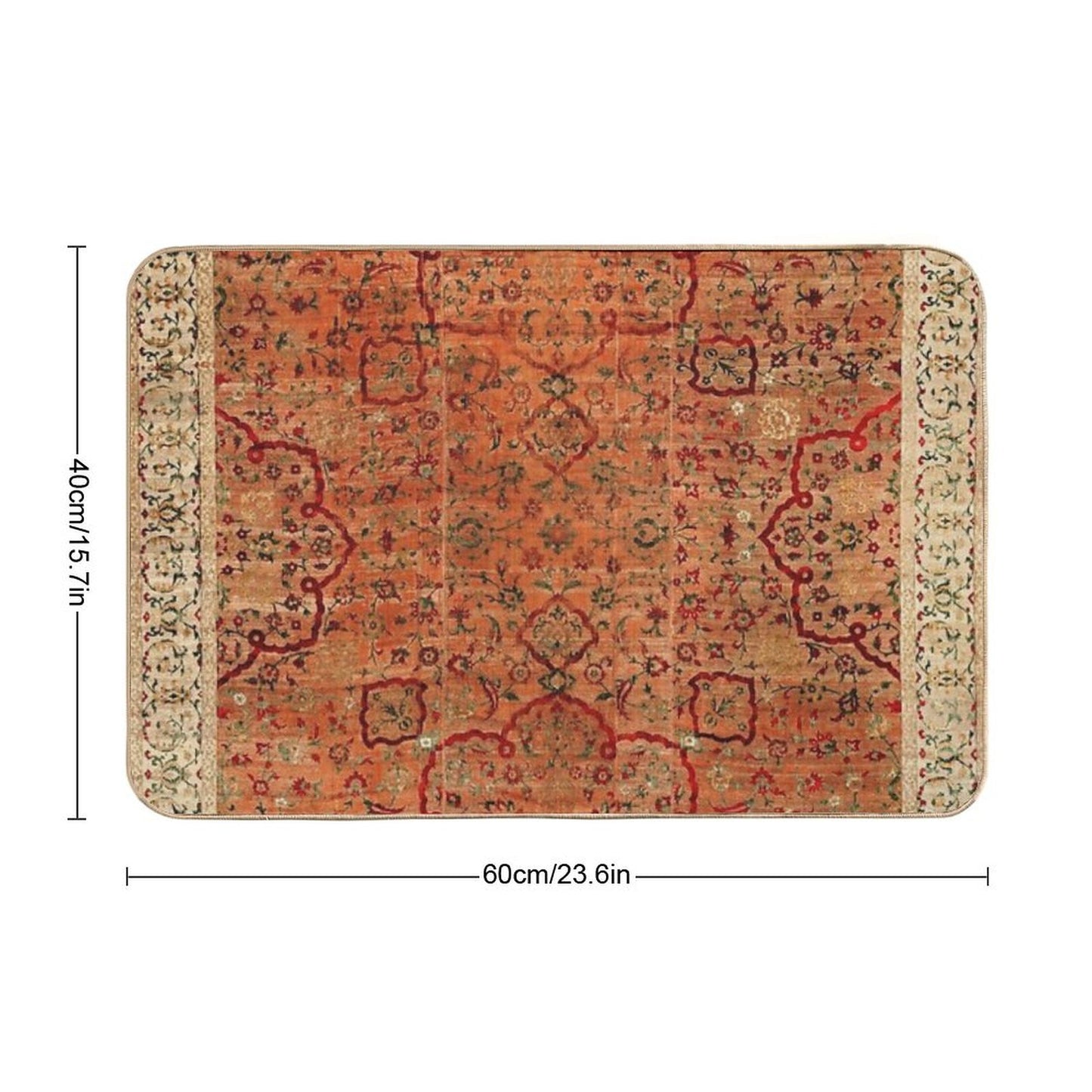 17th Century Velvet And Silk Carpet Print Bath Mat
