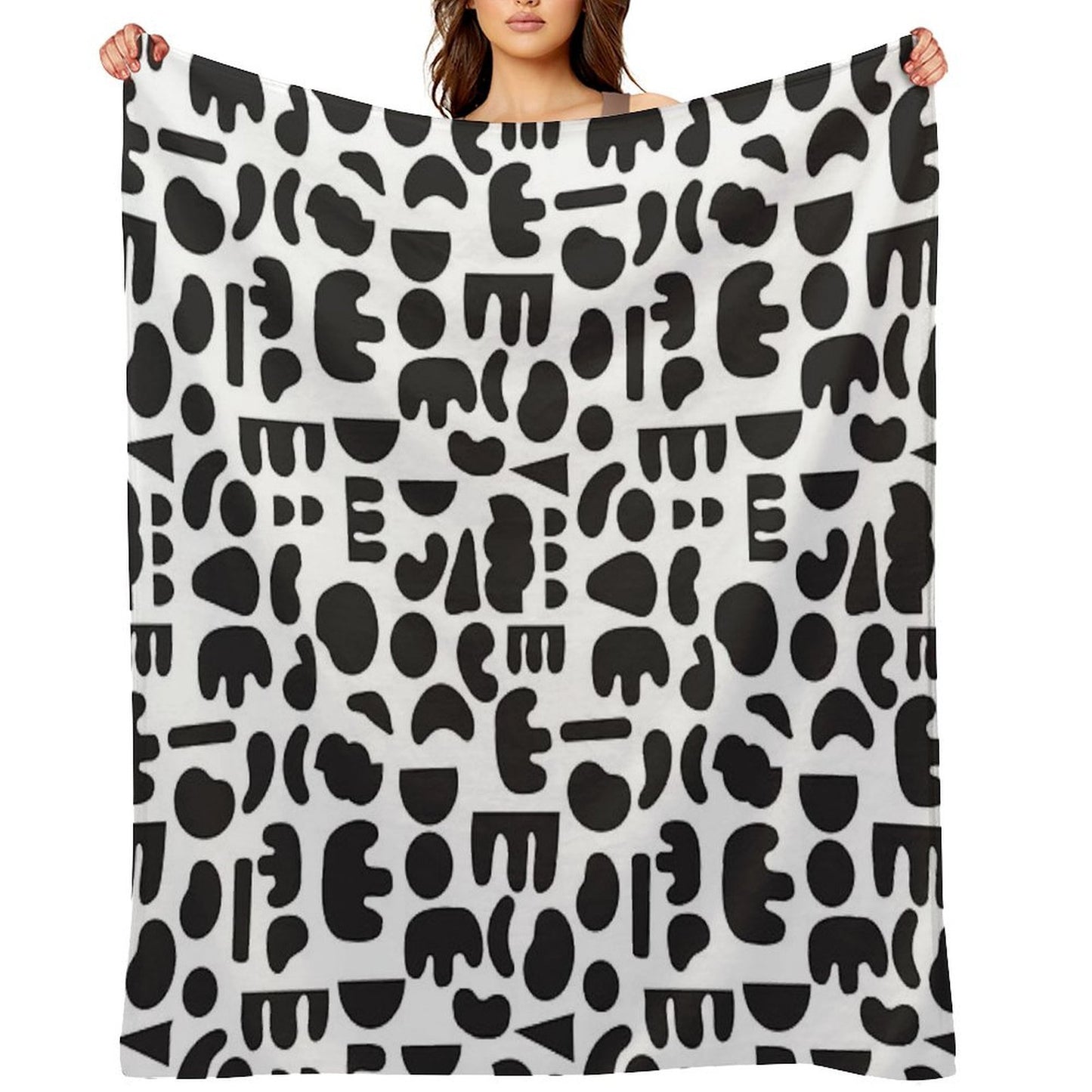 Black And White - Abstract Pattern Dance Throw Blanket
