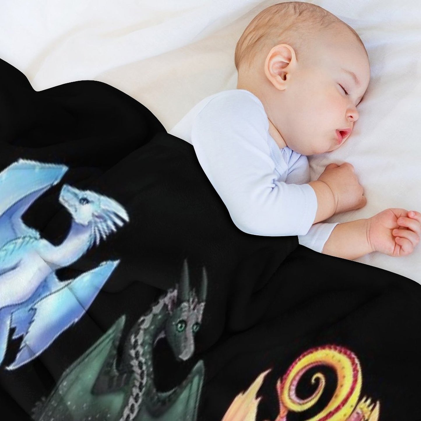 Wings of Fire - Jade Winglet Dragonets Moonwatcher, Winter, Qibli, Peril, Turtle, Umber, Kinkajou Throw Blanket