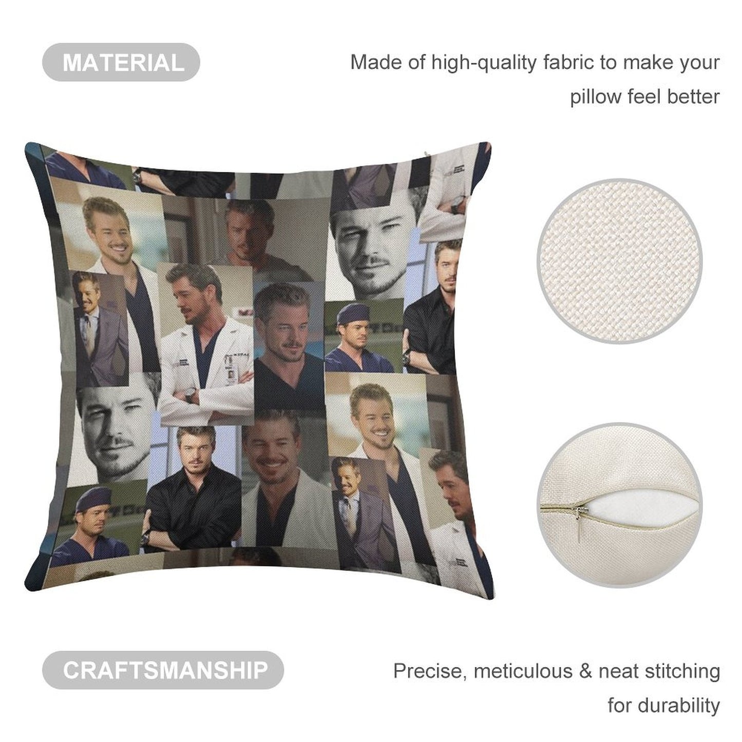 Mark Sloan Linen Throw Pillow Cover