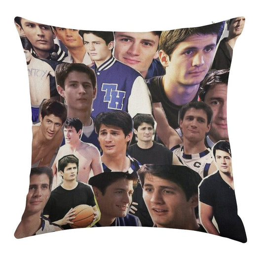 Nathan Scott Collage 2 Linen Throw Pillow Cover