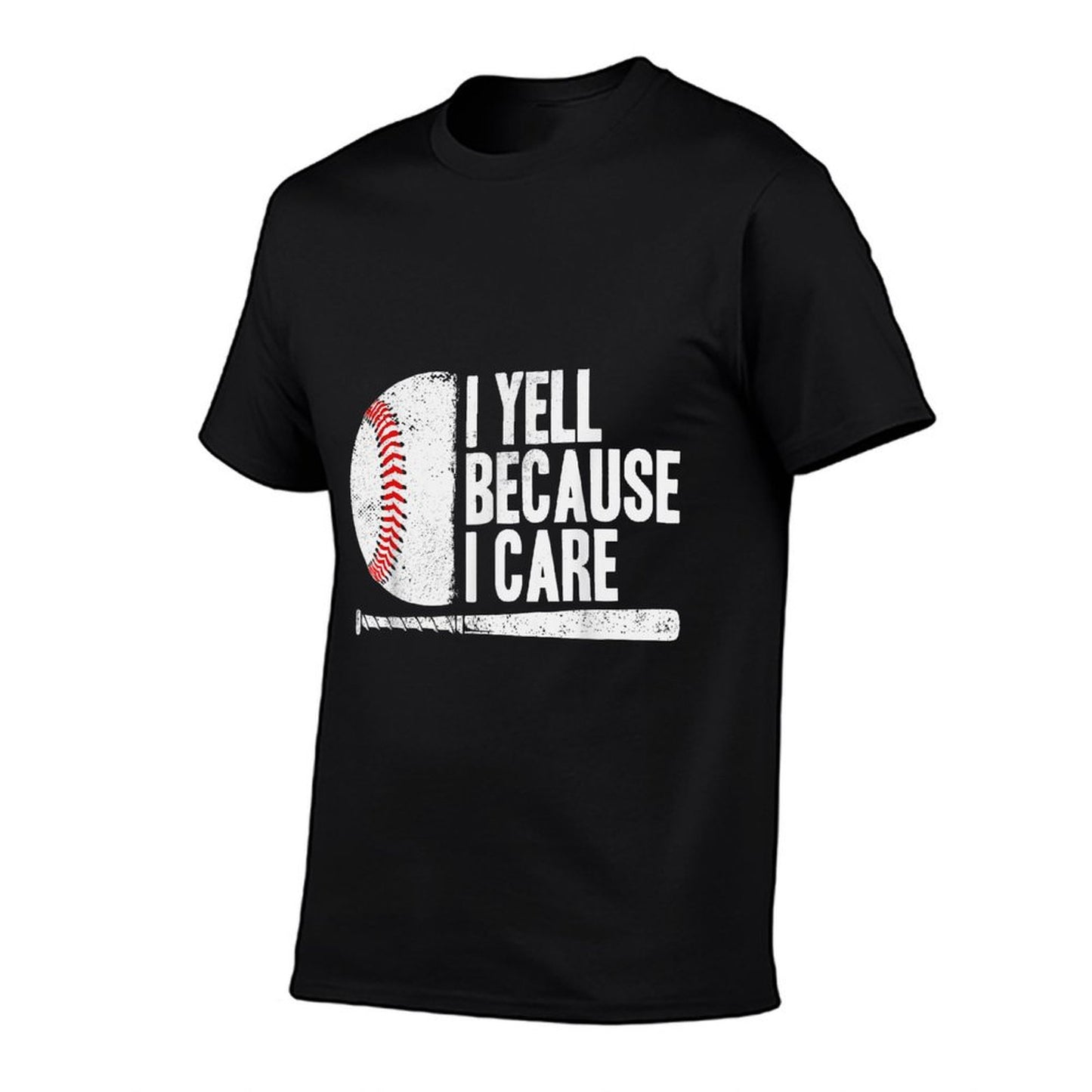 Funny Baseball Fan Humor I Yell Because I Care Baseball Dads T-Shirt