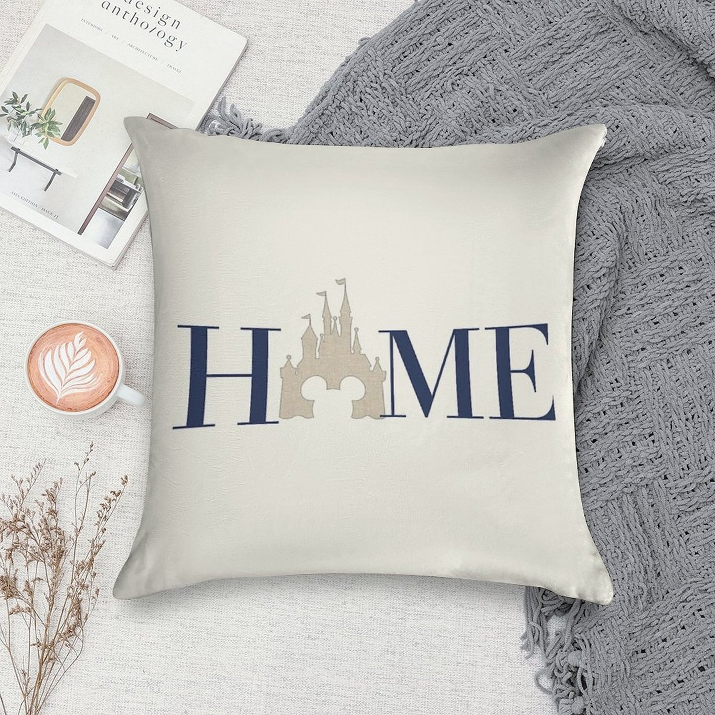 Castle Home Soft Hidden Zipper Throw Pillow