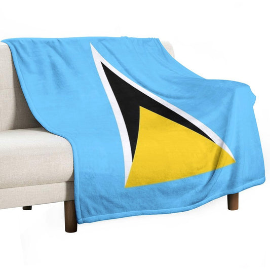 Saint Lucia Flag Throw Blanket