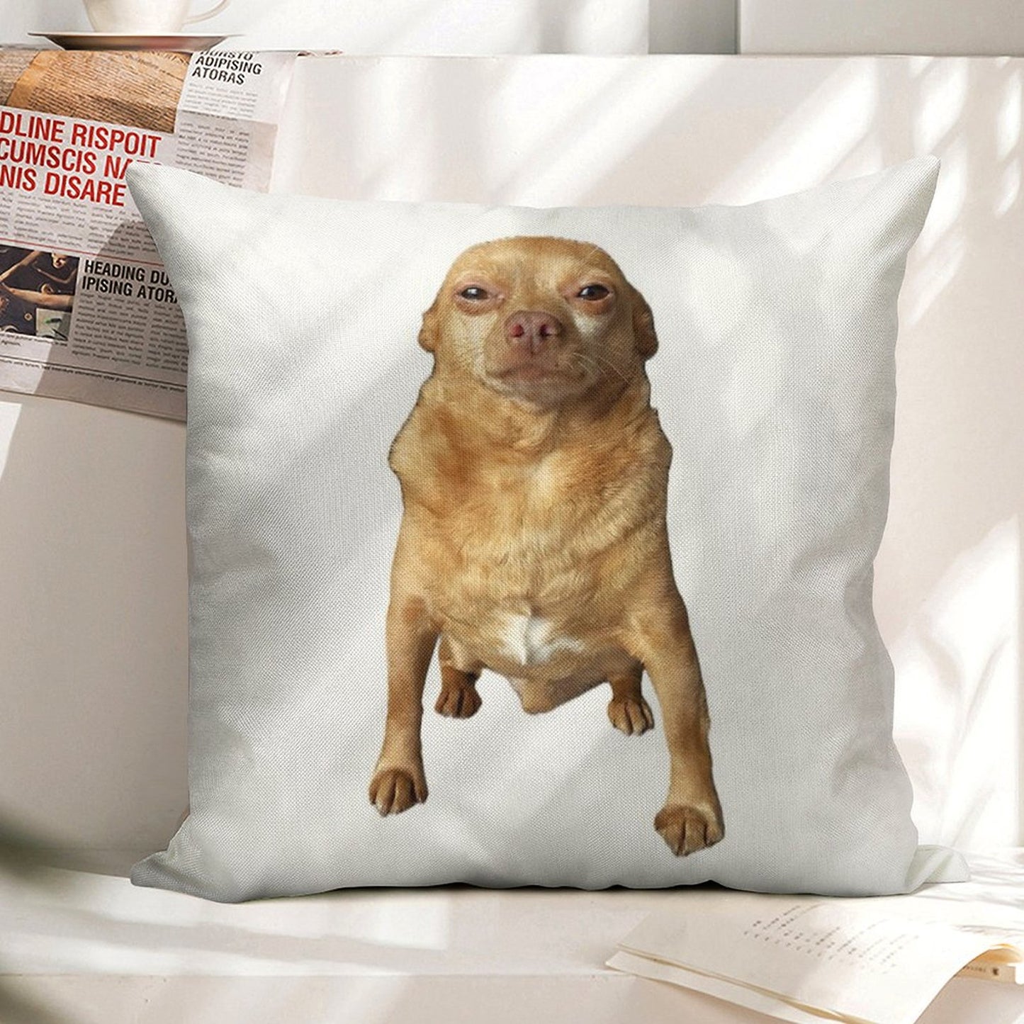 Mighty Mouse Linen Throw Pillow Cover