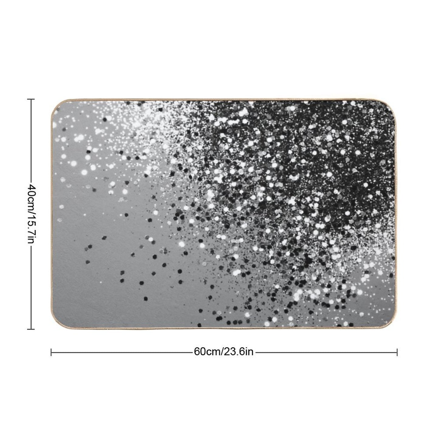 Silver Gray Lady Glam #1 (Photo of Glitter Only - Not Reflective) Bath Mat