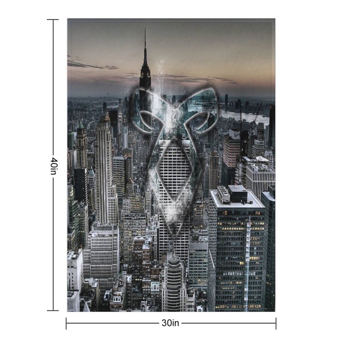 Angelic Rune NYC City-Scape Throw Blanket