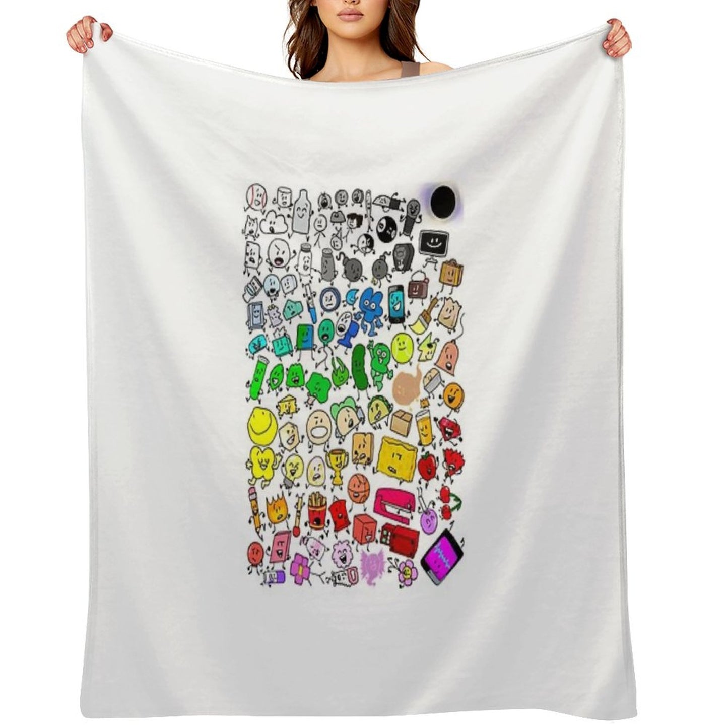 BFDI Inanimate Insanity All Characters (Transparent) Throw Blanket