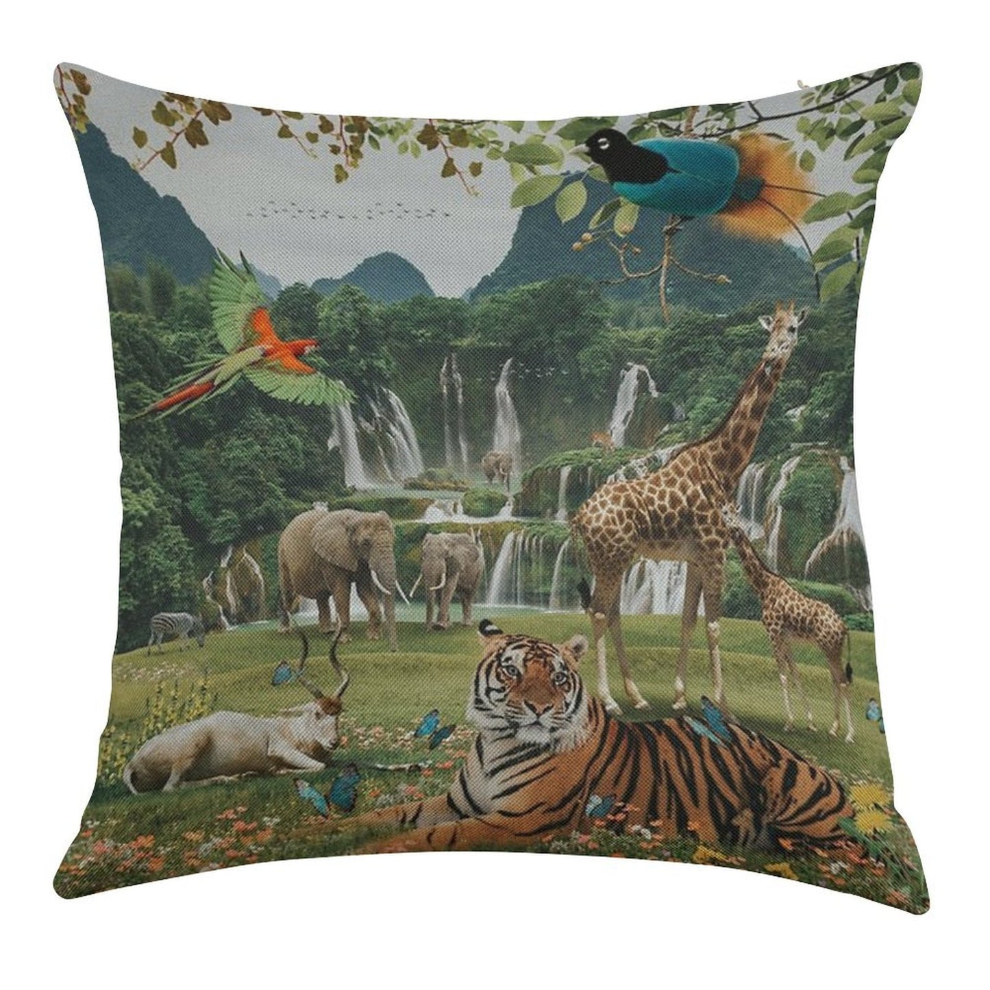 NEW WORLD Linen Throw Pillow Cover