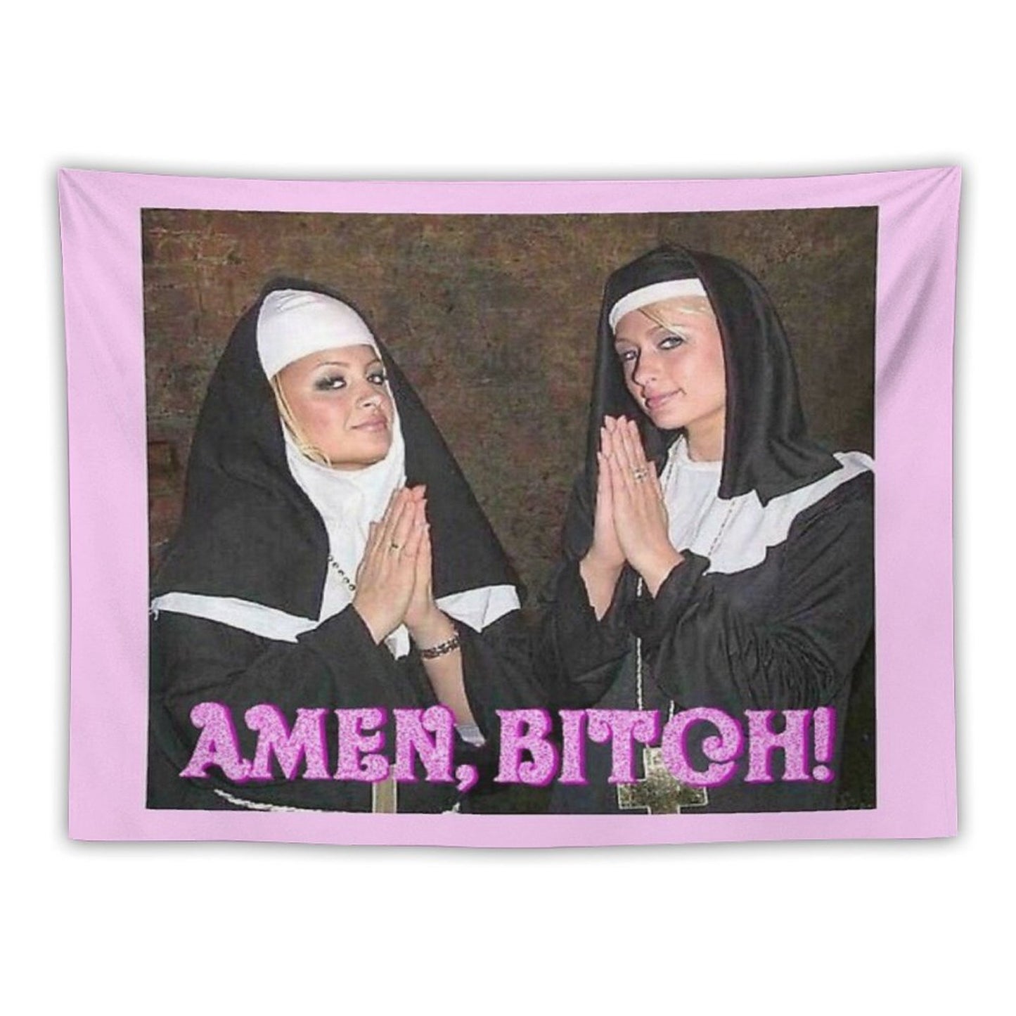 Paris Hilton And Nicole Richie Nuns Tapestry