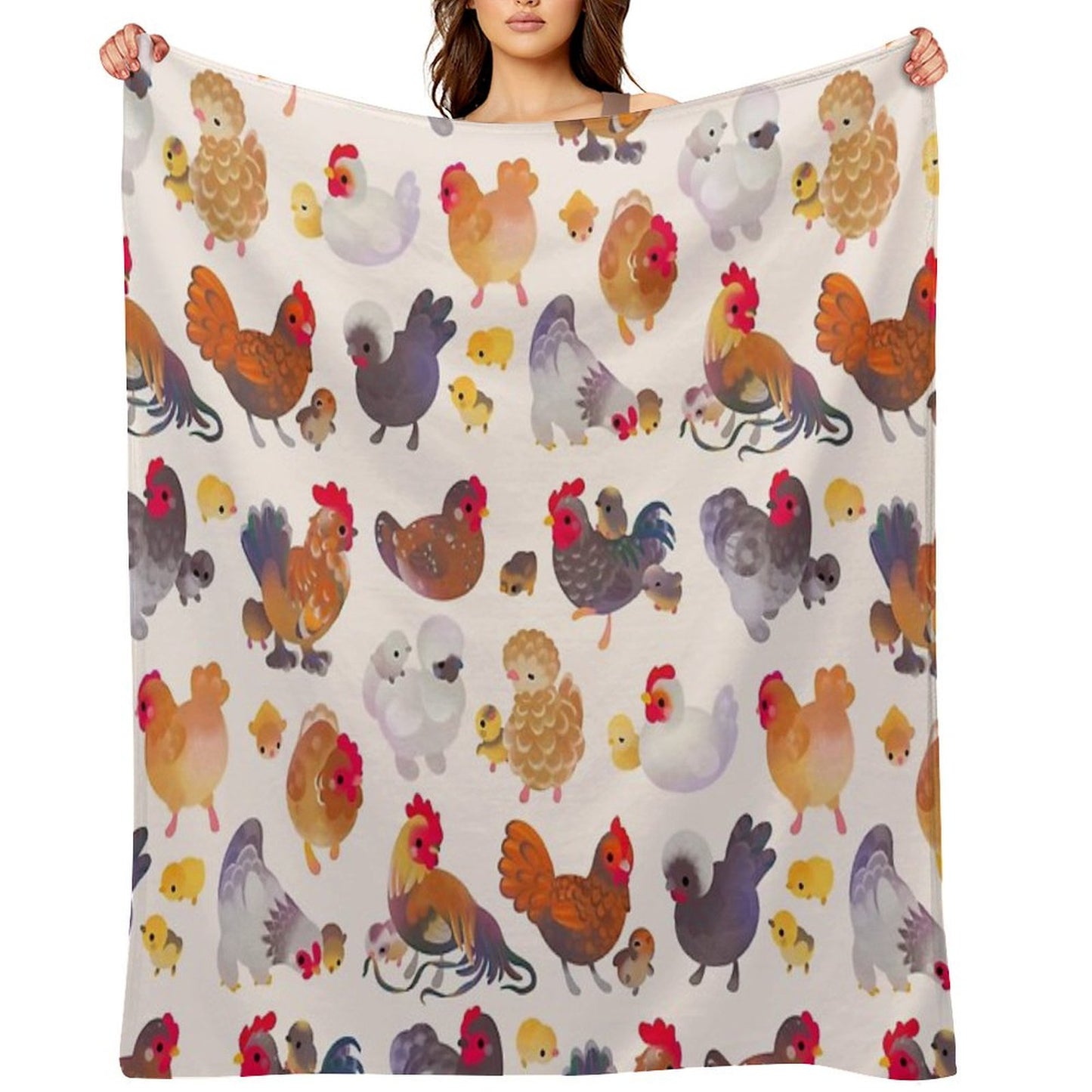 Chicken And Chick - Pastel Throw Blanket