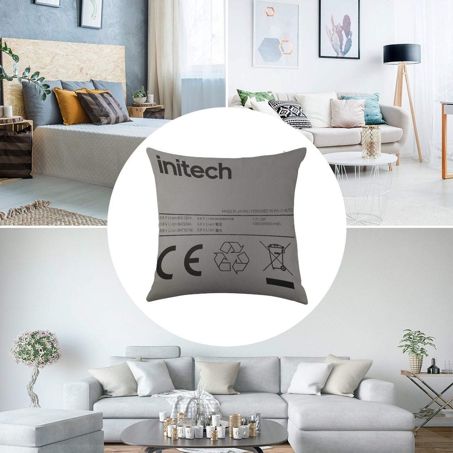 Swollen Battery Linen Throw Pillow Cover