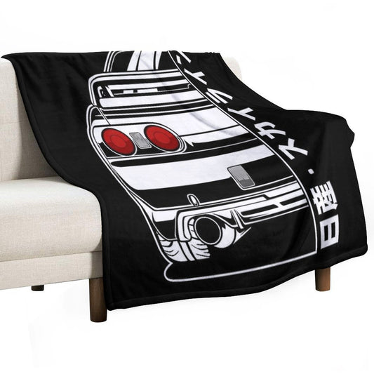 Skyline R32 GTR (White Print) Throw Blanket