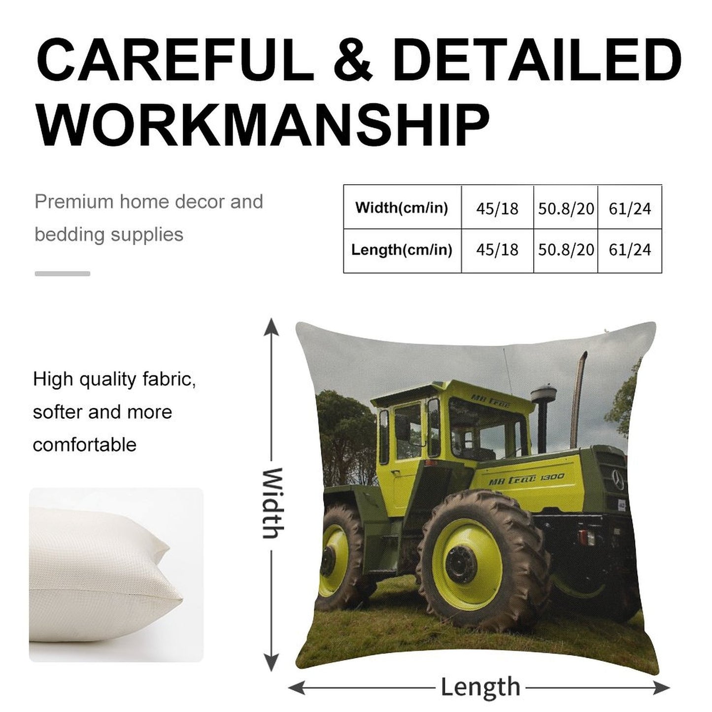The MB-trac1300 Tractor Linen Throw Pillow Cover