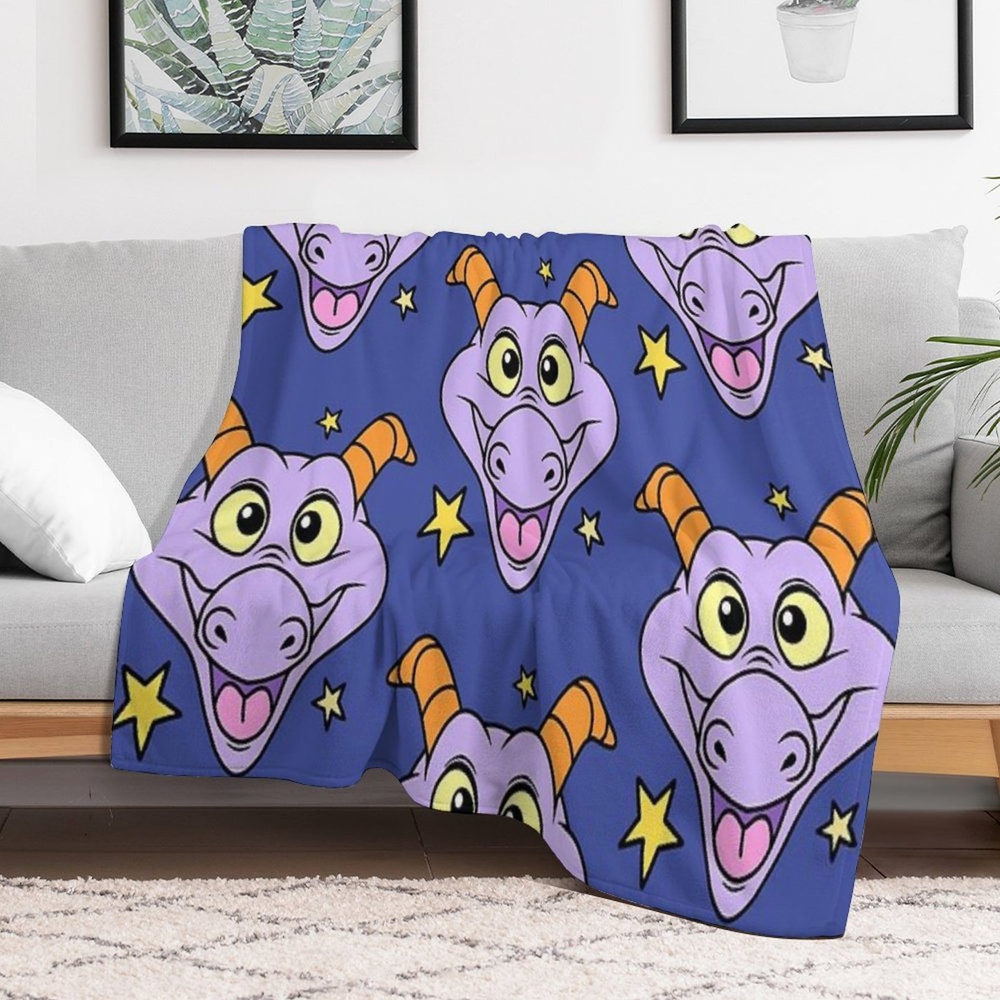 Figment with Stars Throw Blanket