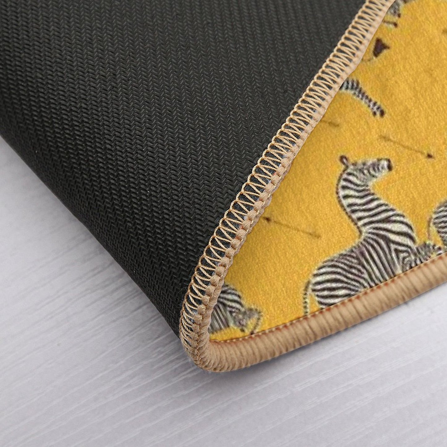 Zebra Wallpaper - Mustard Yellow - Royal Tenenbaums Margot Bath Mat