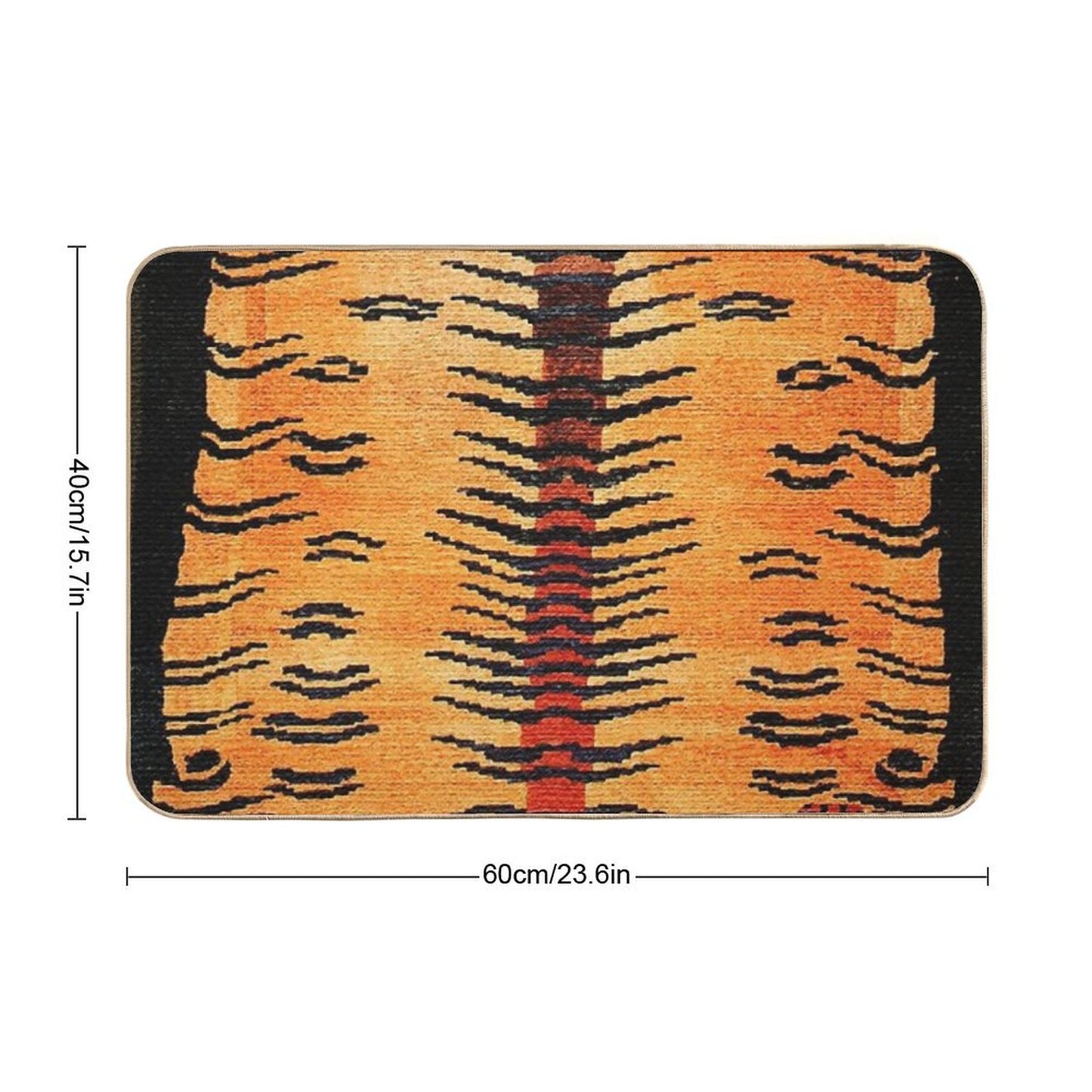 Tibetan Antique Tiger Rug Print Bath Mat