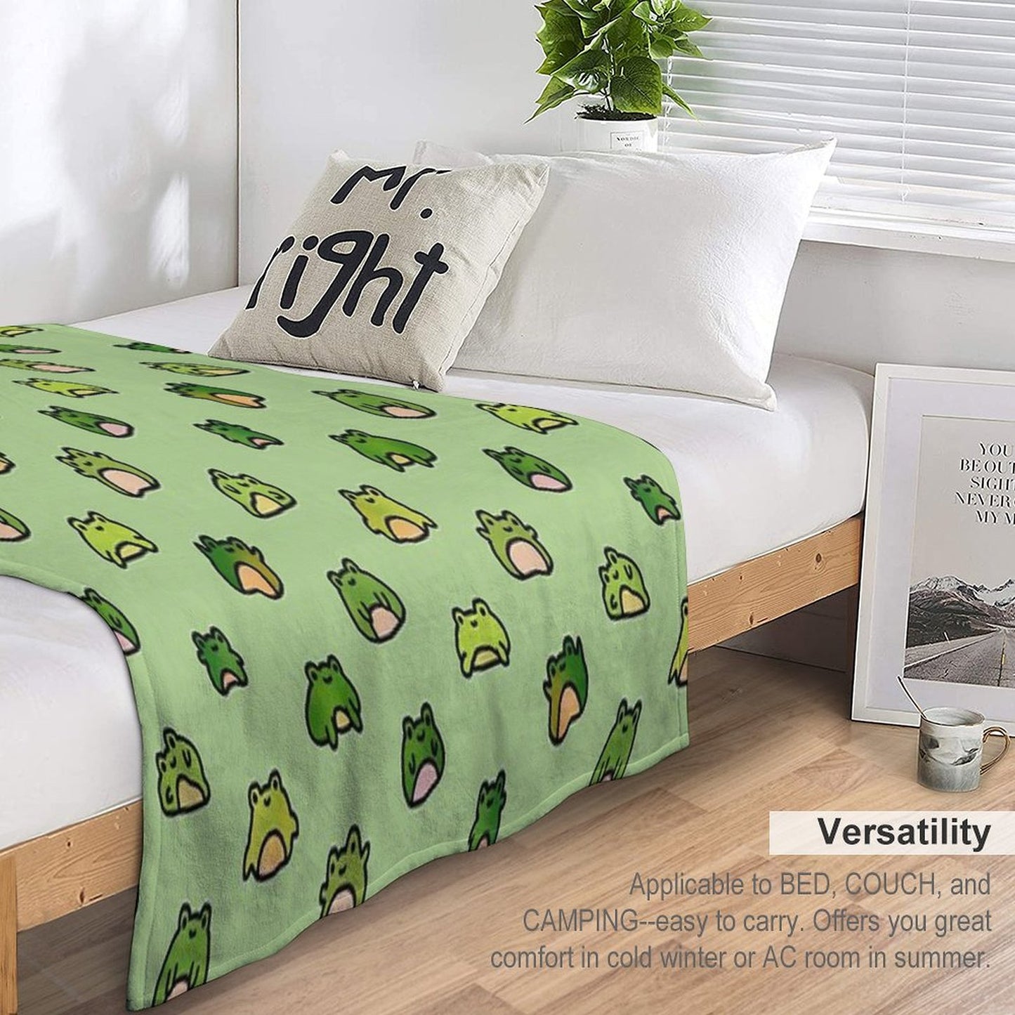 Frogs Doodle Throw Blanket